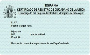 spanish residency card